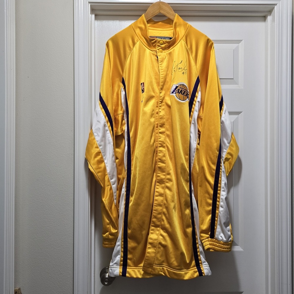 VTG Los Angeles Lakers Nike Team Issue 2001 Warm Up Jacket Signed Coby Karl 3XL‎